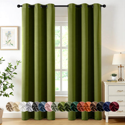 MIULEE Blackout Curtains for Bedroom 2 Panels 40 x 63 Inch Long Black