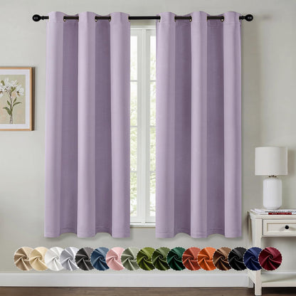 MIULEE Blackout Curtains for Bedroom 2 Panels 40 x 63 Inch Long Black