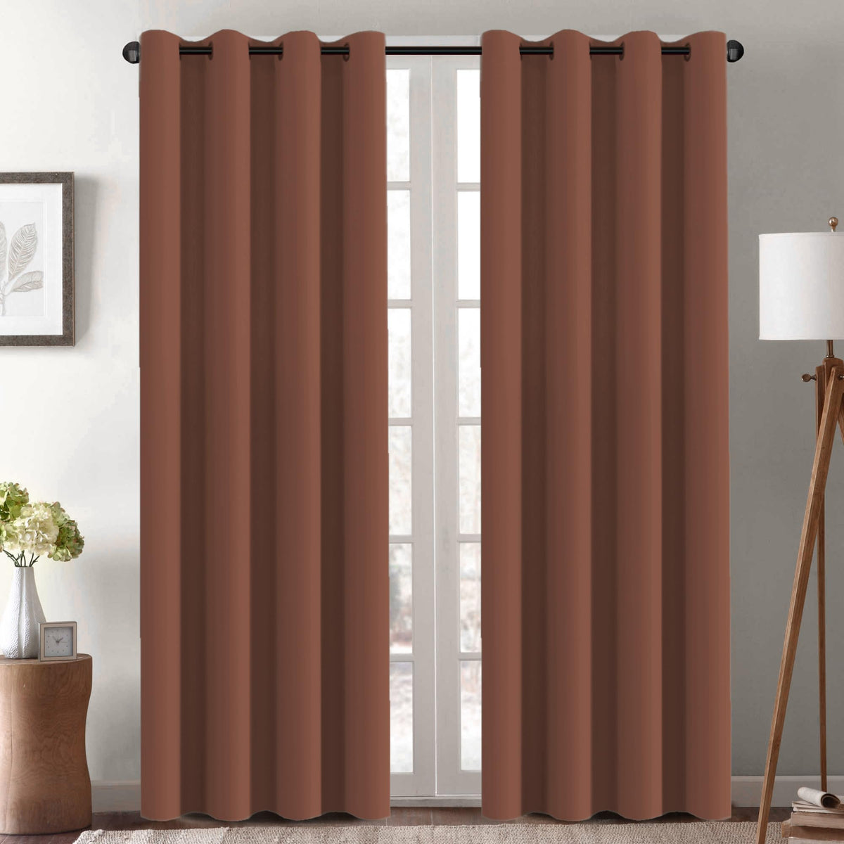 H.VERSAILTEX 100% Blackout Curtains for Bedroom Black Out Curtains 96 inch Thermal Insulated Long Blackout Curtains for Living Room, Energy Saving Curtains for Patio Door Grommet (1 Panel, Jet Black)