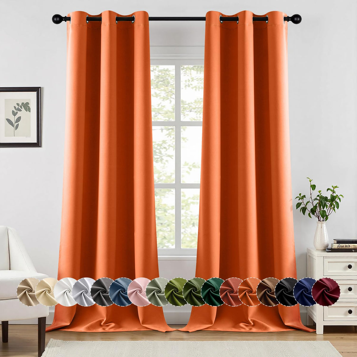 MIULEE Blackout Curtains for Bedroom 2 Panels 40 x 63 Inch Long Navy Blue
