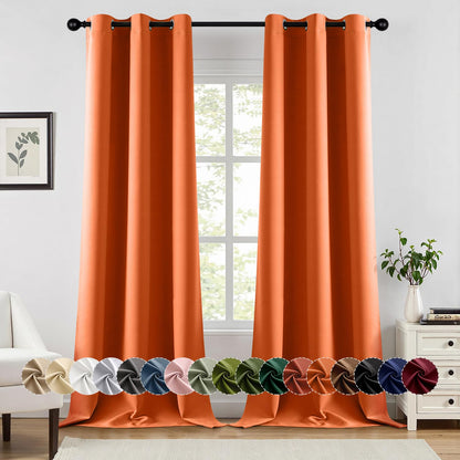 MIULEE Blackout Curtains for Bedroom 2 Panels 40 x 84 Inch Long Black