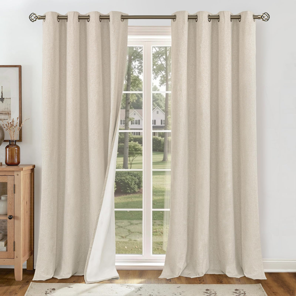 YoungsTex Black Blackout Curtains for Bedroom, Thermal Drapes Heat Blocking