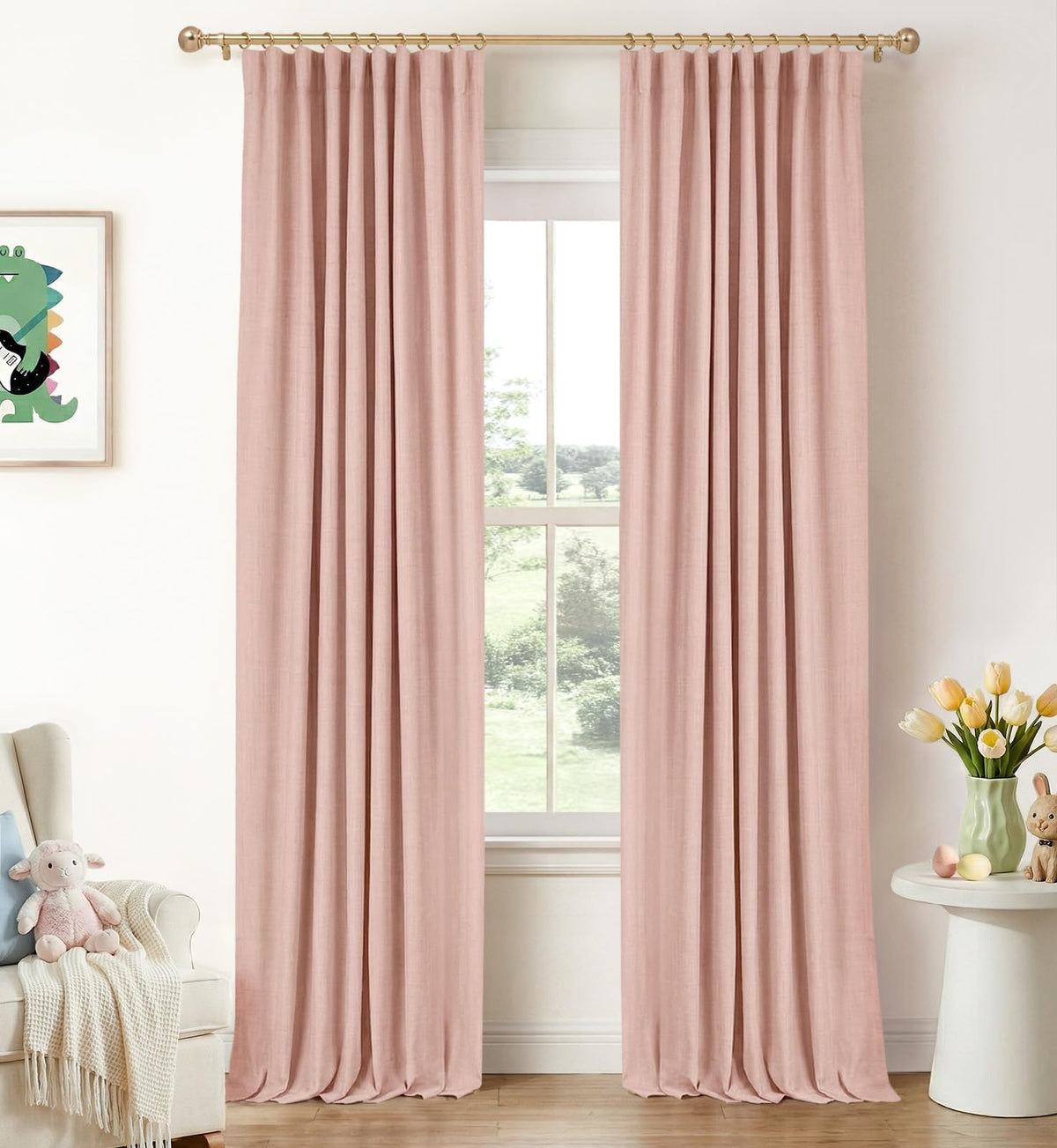 INOVADAY 100% Blackout Curtains for Bedroom Black Out Curtains 84 Inch Long