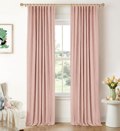 INOVADAY 100% Blackout Curtains for Bedroom Black Out Curtains 84 Inch Long