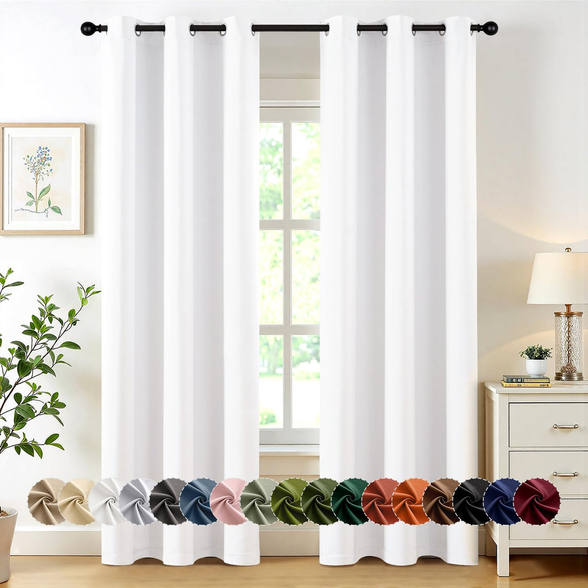 MIULEE Blackout Curtains for Bedroom 2 Panels 40 x 63 Inch Long Pink