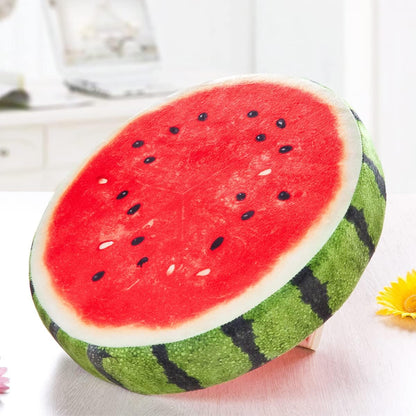 HYSEAS Round Throw Pillows 14 Inch Watermelon, 3D Print Decorative Plush Funny Fruit Stuffed Cushions Seat Pad for Couch, Chair, Floor, Sofa