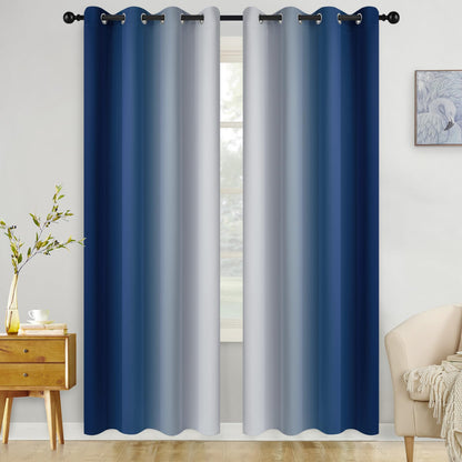 COSVIYA Grommet Room Darkening Ombre Purple Curtains W52xL63 inch