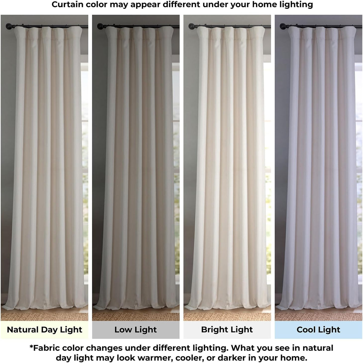 Faux Linen Curtains for Living Room (1 Panel) - 50W X 108L, Birch Taupe