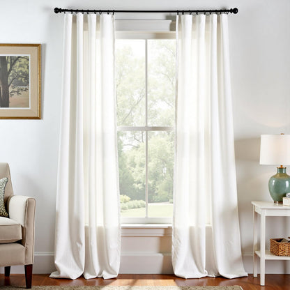 jinchan Linen Curtains Light Filtering Back Tab 50x96 Inch 2 Panels Beige