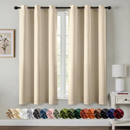 MIULEE Blackout Curtains for Bedroom 2 Panels 40 x 63 Inch Long Black