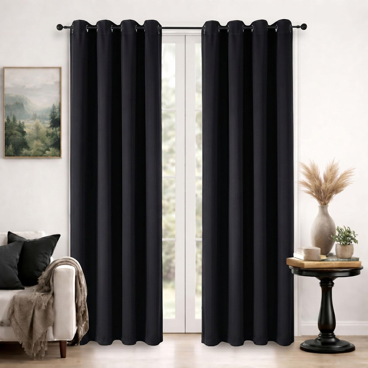 Simplebrand Sage Green Blackout Curtains 84 Inch Length 2 Panels Set for Bedroom/Living Room, Solid Room Darkening Thermal Insulated Grommet Energy Saving Window Treatment Drapes, Each 52" Wide