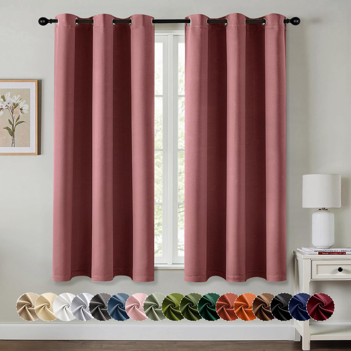 MIULEE Blackout Curtains for Bedroom 2 Panels 40 x 84 Inch Long Black