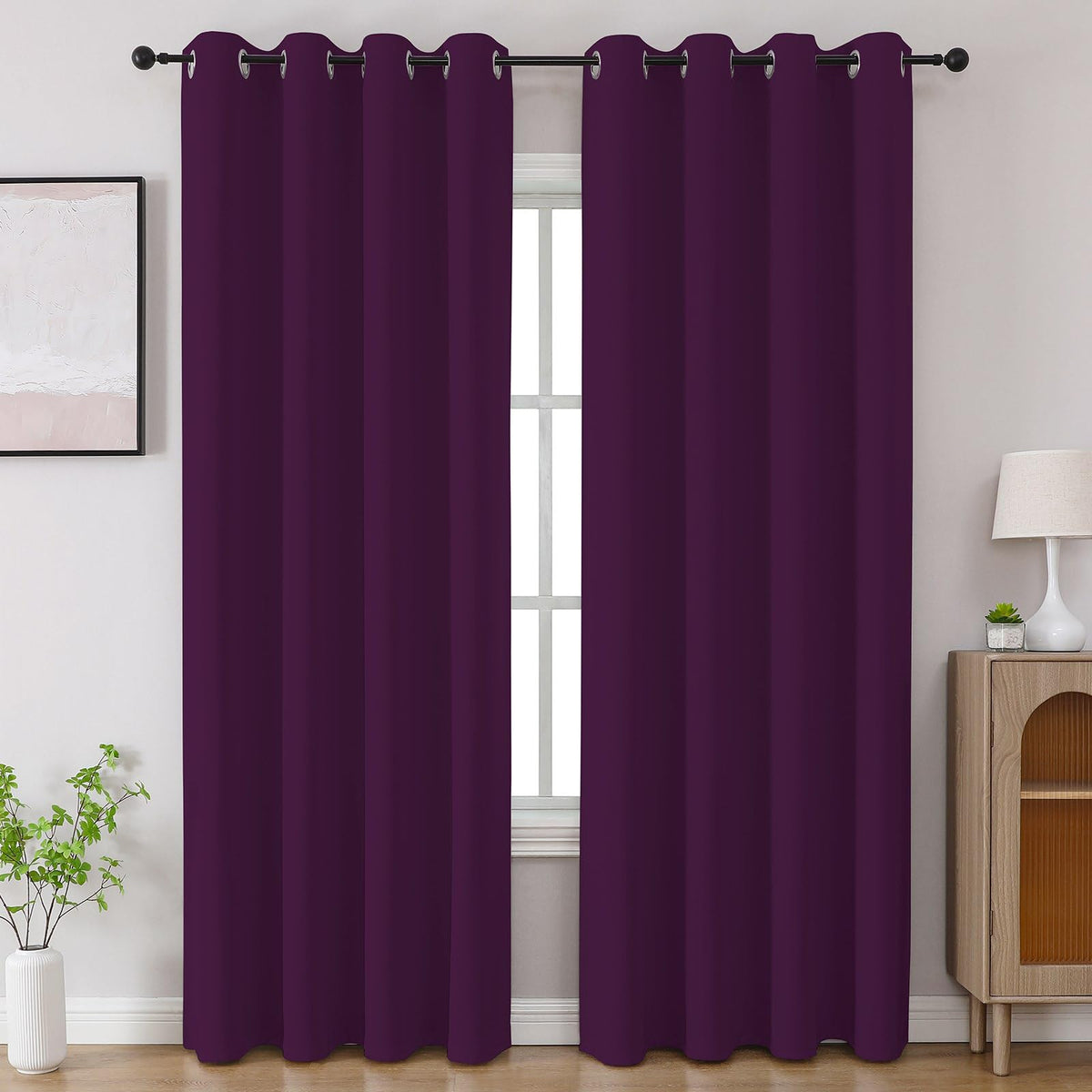 CUCRAF Beige Blackout Curtains 84 inch Length 2 Panels Set, Room Darkening Drapes for Living Room Bedroom, Thermal Insulated Light Blocking Grommet Window Curtain (W52 x L84 Inch)