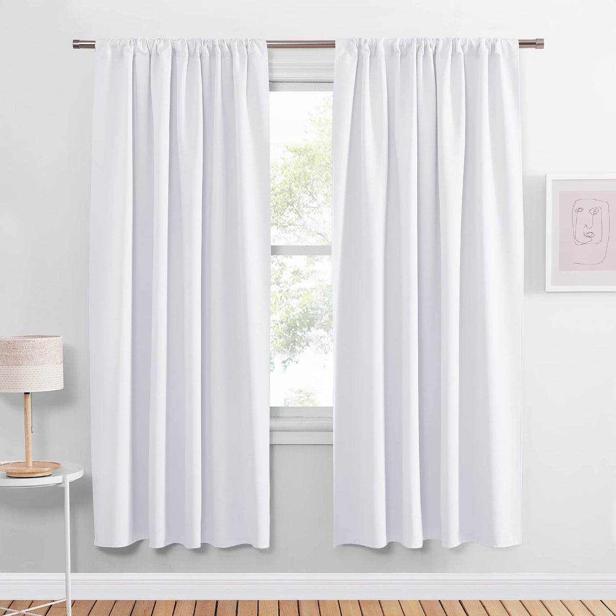 PONY DANCE Black Out Curtains 72 inch Long, Black, 2 Panels