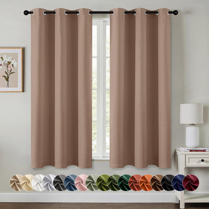 MIULEE Blackout Curtains for Bedroom 2 Panels 40 x 63 Inch Long Dark Grey