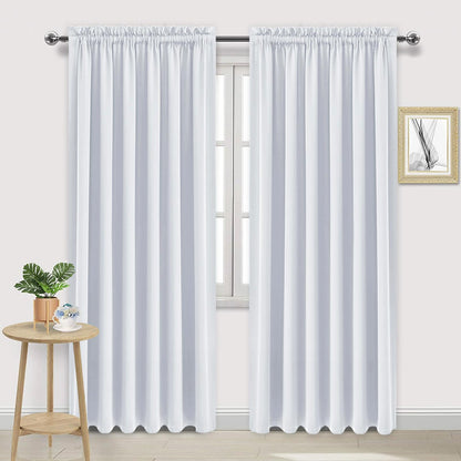 DWCN Blackout Curtains for Bedroom Living Room 42 x 63 Inch Long Black
