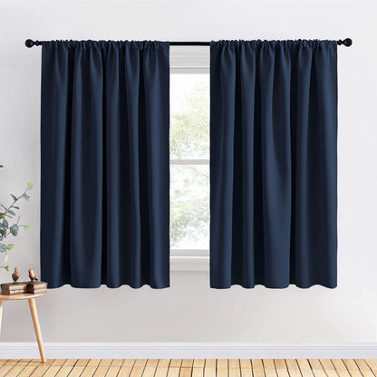 PONY DANCE Black Out Curtains 72 inch Long, Black, 2 Panels