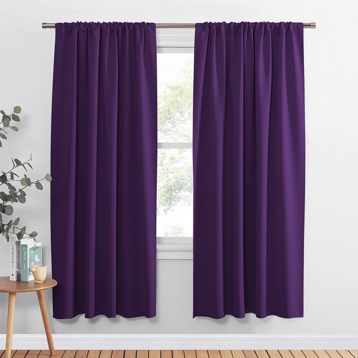 PONY DANCE Black Out Curtains 72 inch Long, Black, 2 Panels