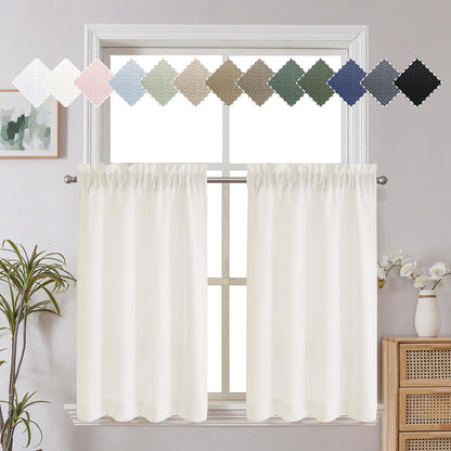 Chyhomenyc White Curtains 84 Inch Length 2 Panels 40Wx84L inches