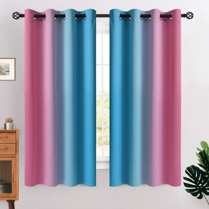 COSVIYA Grommet Room Darkening Ombre Purple Curtains W52xL63 inch