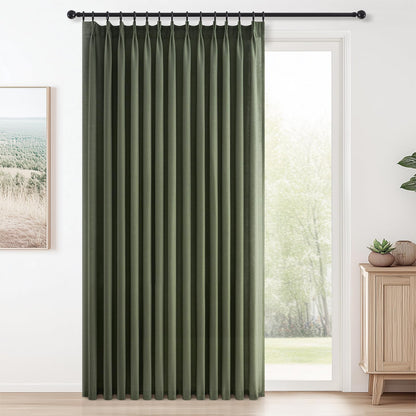 Topfinel Oatmeal Beige Pinch Pleated Curtains 84 Inches Long for Living Room 2 Panels Sets,Stone Washed Linen Earth Tone Decor Back Tab Boho Neutral Greige Earthy Sheer Curtain for Bedroom