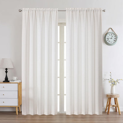 Chyhomenyc White Curtains 84 Inch Length 2 Panels 40Wx84L inches