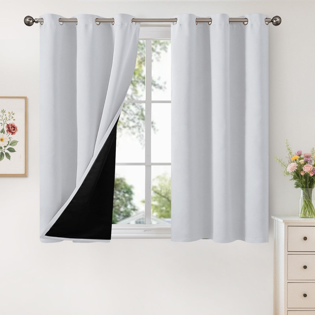 YoungsTex Black Blackout Curtains for Bedroom, Thermal Drapes Heat Blocking