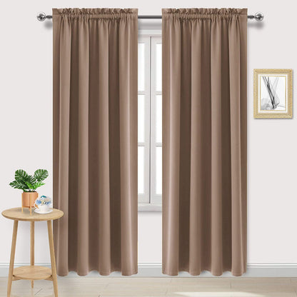 DWCN Blackout Curtains for Bedroom Living Room 42 x 63 Inch Long Black