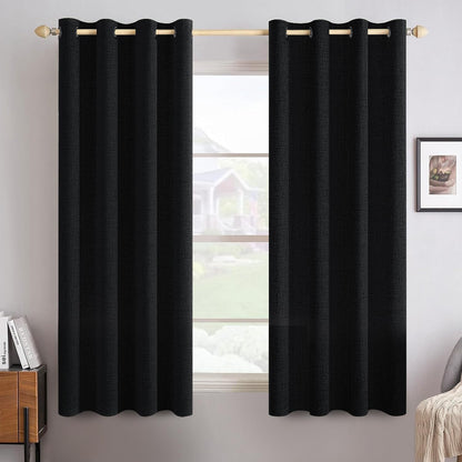 MIULEE 100% Blackout Linen Curtains for Bedroom 52x84 Inches Natural Beige