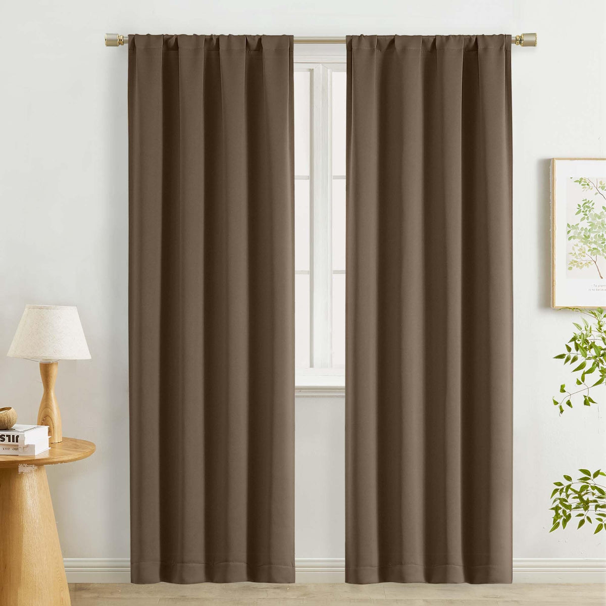 Lecloud Sage Green Room Darkening Curtains 54 Inch Length 2 Panels, Window Curtains for Bedroom, Energy Thermal Insulating Rod Pocket Curtain Drapes for Small Window, 40" W x 54" L