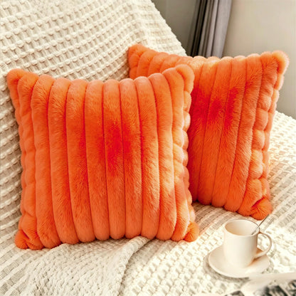 2 Pack 18x18 Pillow Cover Velvet Pillow Covers, Faux Fur Square Throw Pillow Covers for Living Room Decorations Throw Pillow Case, Throw Pillow Cover Cushion Cover for Home Sofa Bedroom Car, Pink