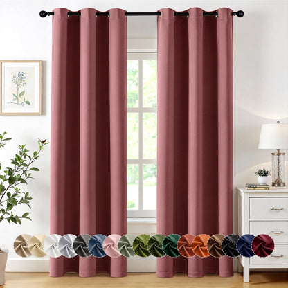 MIULEE Blackout Curtains for Bedroom 2 Panels 40 x 84 Inch Long Black