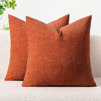 MIULEE Soft Chenille Throw Pillow Covers Sage Green 18x18 Inch Pack of 2