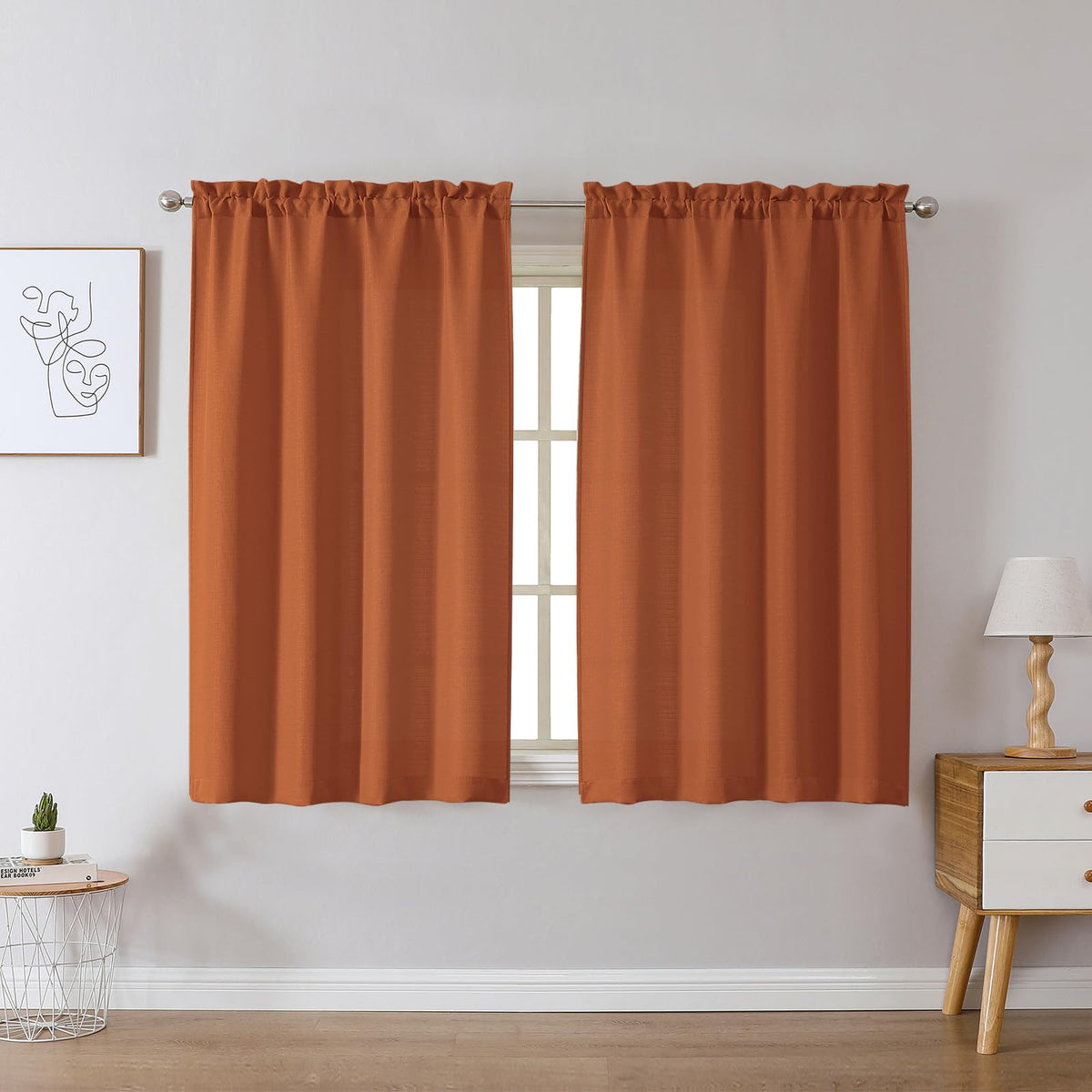 Chyhomenyc White Curtains 84 Inch Length 2 Panels 40Wx84L inches