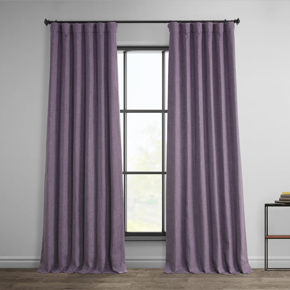Faux Linen Curtains for Living Room (1 Panel) - 50W X 108L, Birch Taupe