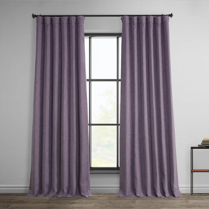 Faux Linen Curtains for Living Room (1 Panel) - 50W X 108L, Birch Taupe