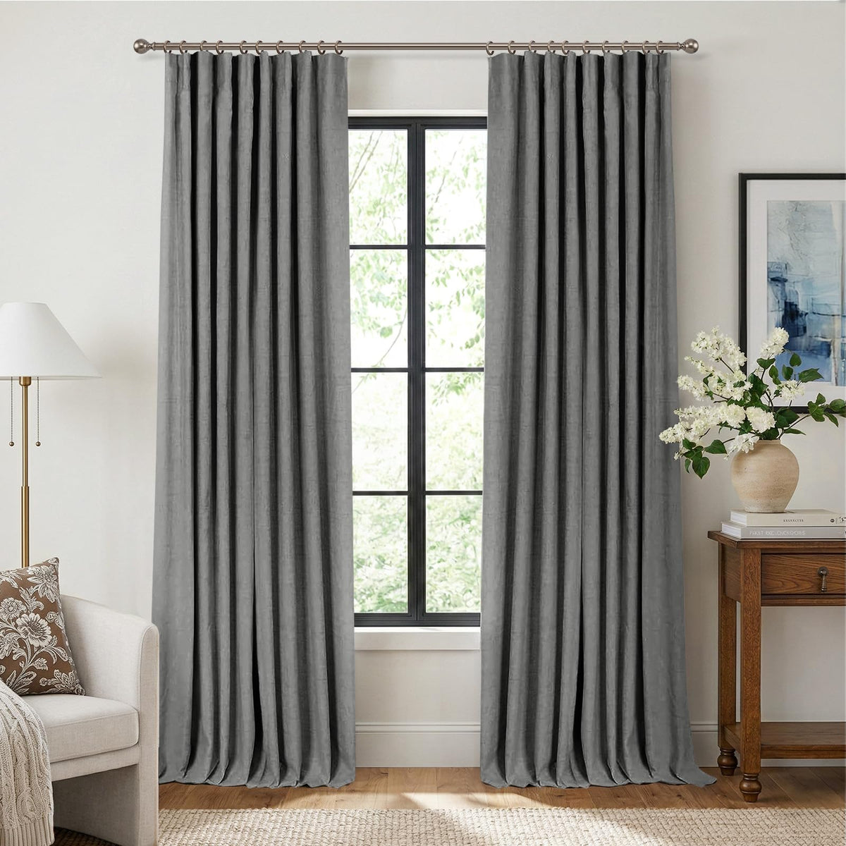 INOVADAY 100% Blackout Curtains for Bedroom Black Out Curtains 84 Inch Long