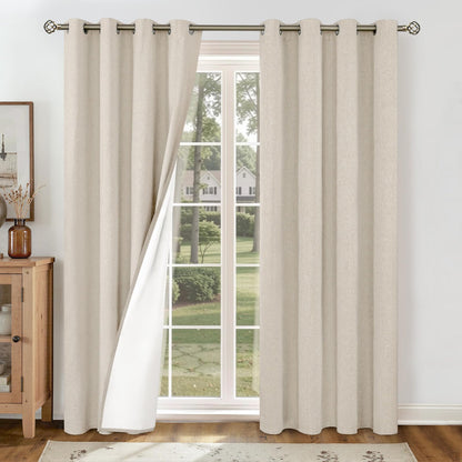 YoungsTex Black Blackout Curtains for Bedroom, Thermal Drapes Heat Blocking