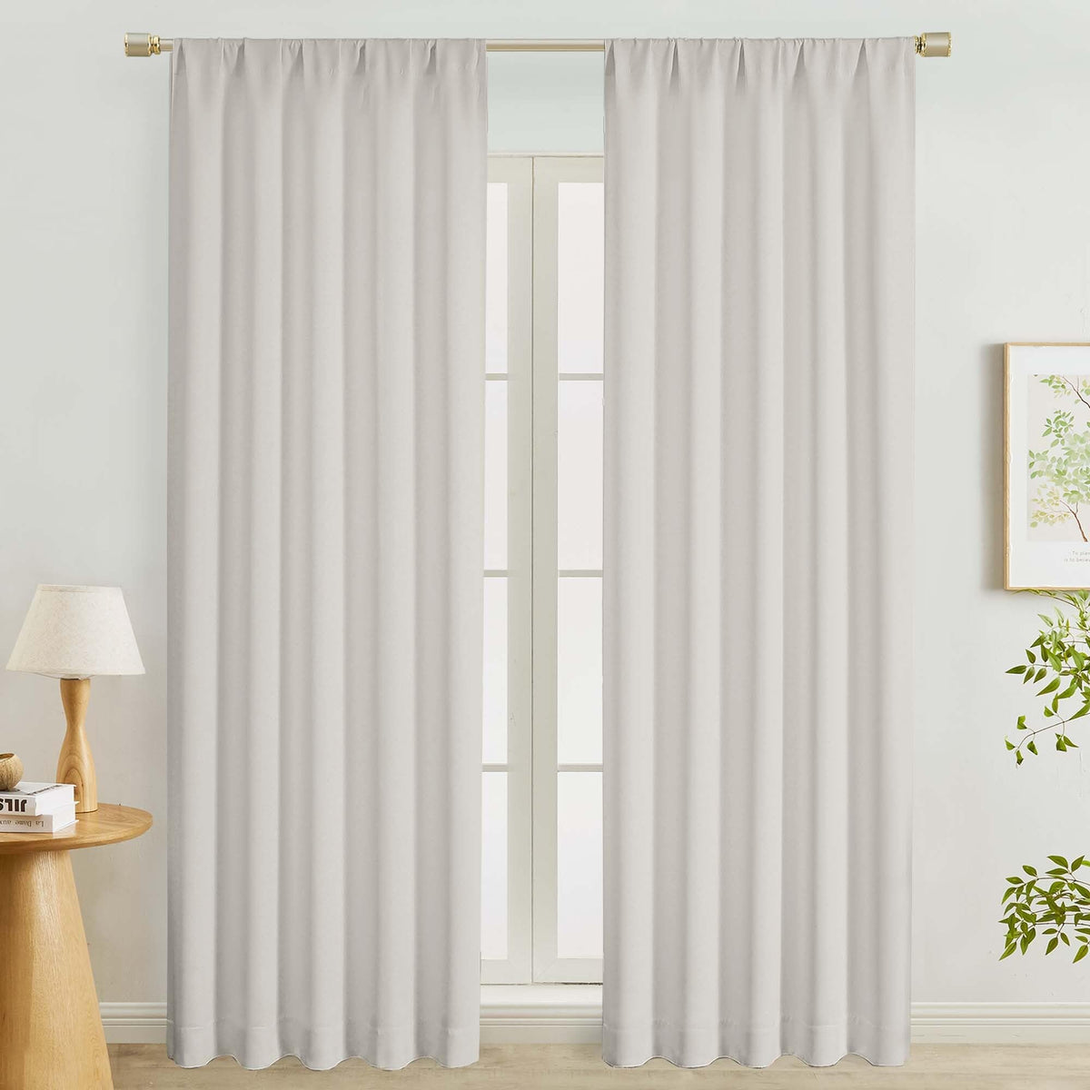 Lecloud Sage Green Room Darkening Curtains 54 Inch Length 2 Panels, Window Curtains for Bedroom, Energy Thermal Insulating Rod Pocket Curtain Drapes for Small Window, 40" W x 54" L
