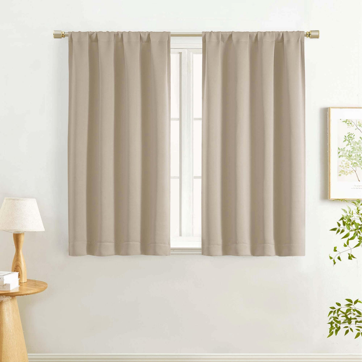 Lecloud Sage Green Room Darkening Curtains 54 Inch Length 2 Panels, Window Curtains for Bedroom, Energy Thermal Insulating Rod Pocket Curtain Drapes for Small Window, 40" W x 54" L