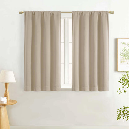 Lecloud Sage Green Room Darkening Curtains 54 Inch Length 2 Panels, Window Curtains for Bedroom, Energy Thermal Insulating Rod Pocket Curtain Drapes for Small Window, 40" W x 54" L