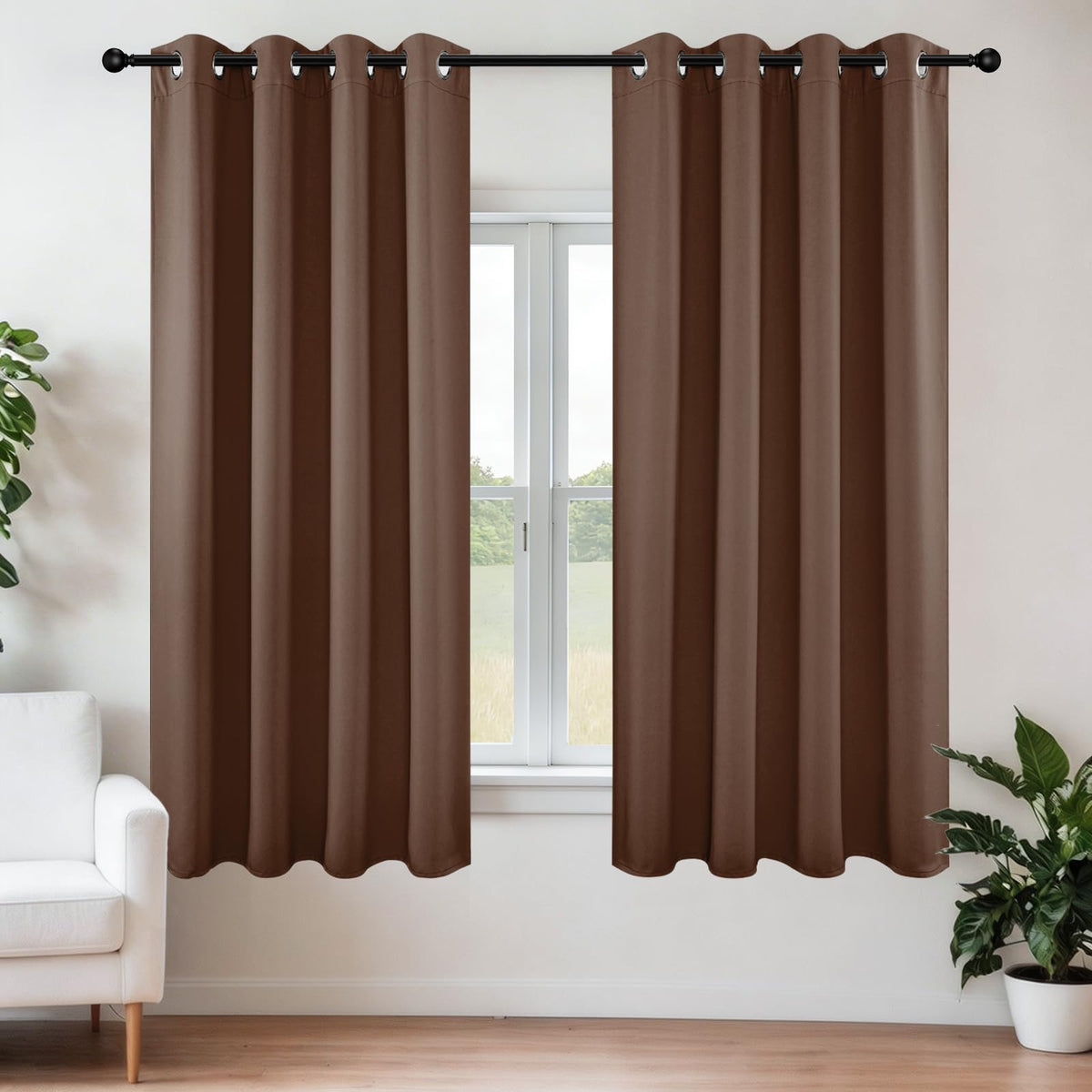 Joydeco Blackout Curtains for Bedroom 84 Inch - Black Out Curtains with Grommets Thermal Insulated Room Darkening Light Blocking, Noise Reducing & Wrinkle-Free Drapes for Living Room Windows, 2 Panels