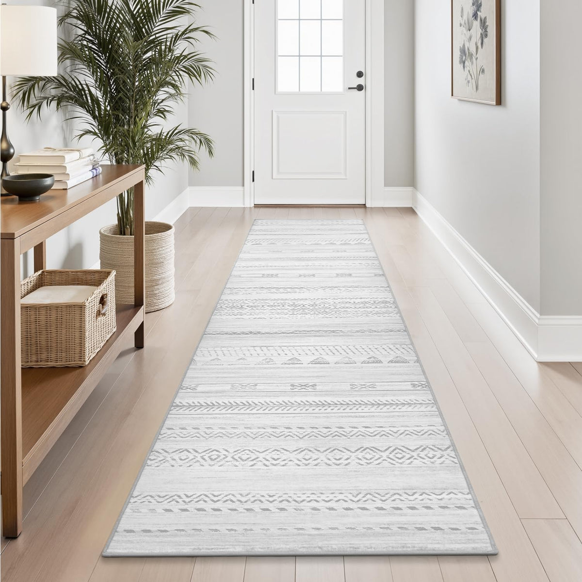 5x7 Area Rugs for Living Room Machine Washable Rug Distressed Indoor Carpet Neutral Moroccan Boho Rug Ultra Soft Area Rug for Bedroom Dining Room Playroom Office, Grey