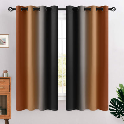 COSVIYA Grommet Room Darkening Ombre Purple Curtains W52xL63 inch