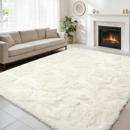 8x10 Fluffy Area Rugs for Living Room,Black Large Shag Area Rug for Bedroom