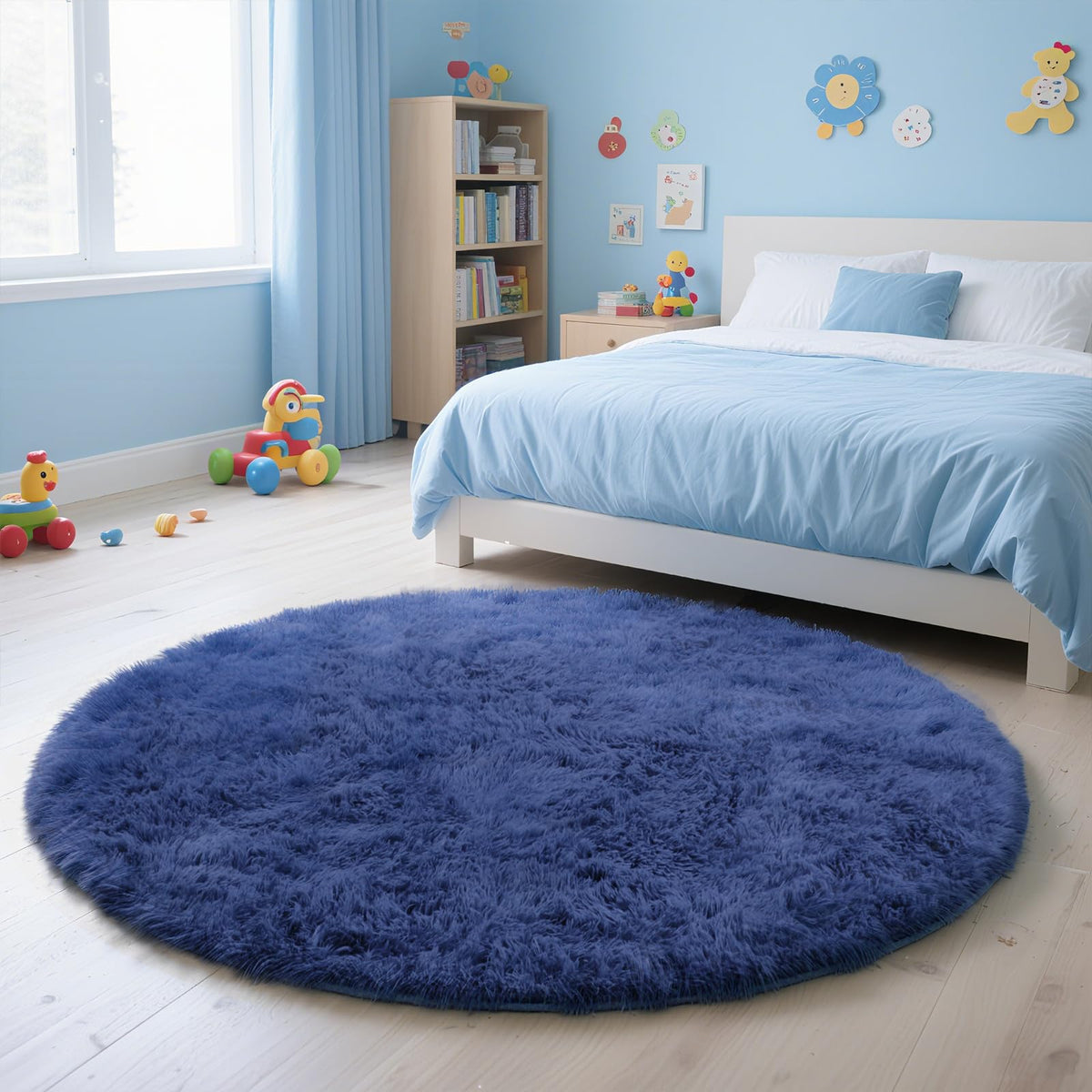 8x10 Fluffy Area Rugs for Living Room,Black Large Shag Area Rug for Bedroom