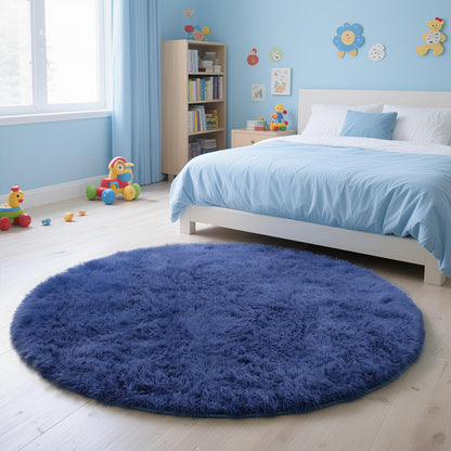 8x10 Fluffy Area Rugs for Living Room,Black Large Shag Area Rug for Bedroom