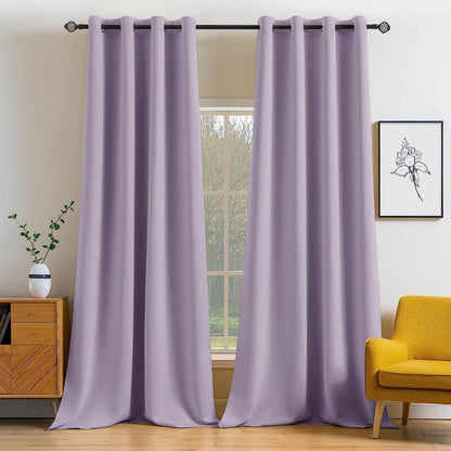 MIULEE Light Pink Blackout Bedroom Curtains Drapes 84 Inch Long 52"x84"