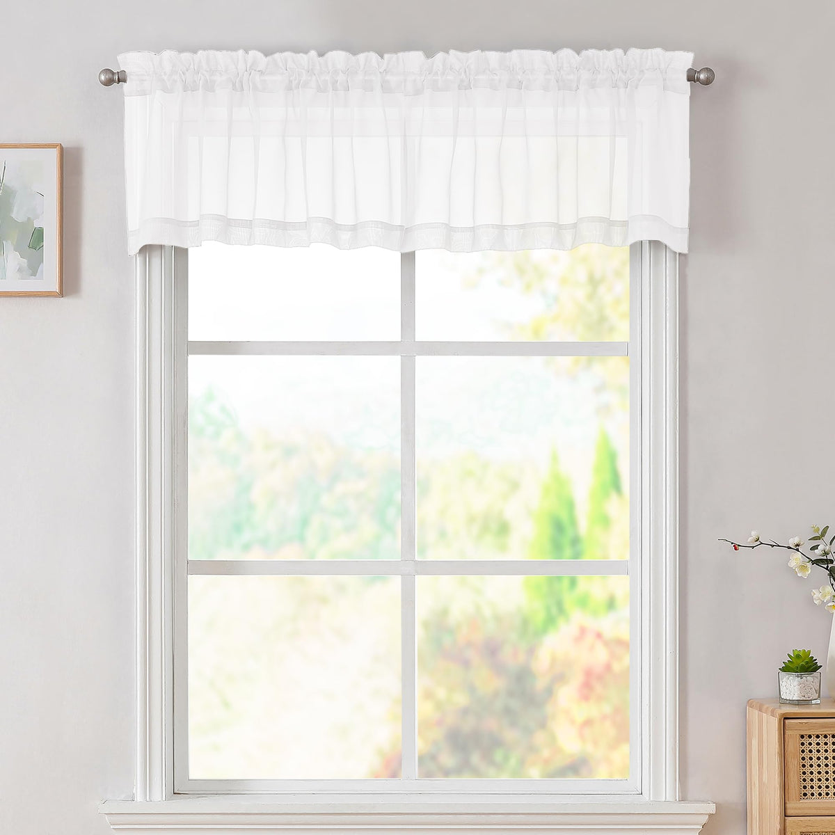 Simplebrand Black Sheer Curtains 84 Inches Long 2 Panels for Living Room