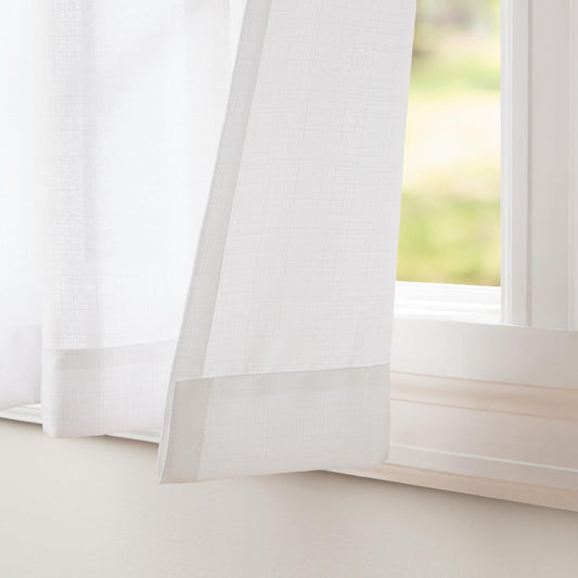 Exclusive Home Loha Linen Grommet Top Curtain Panel Pair, 84"x54", Winter White